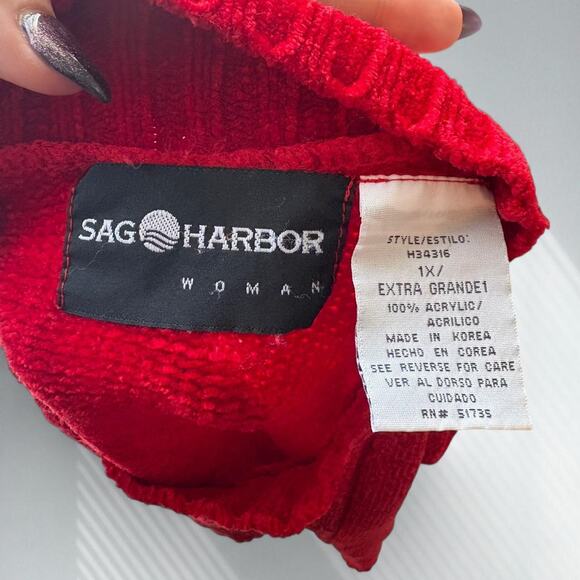 Vintage Sag Harbor Red Mock Neck Sweater - Picture 5 of 5